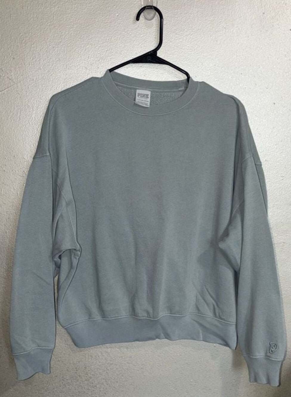 PINK Victoria's Secret Sage Green Oversized Crewneck Sweatshirt